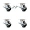 Service Caster 4 Inch Kingpinless Rubber on Aluminum Wheel Caster Set Brake and Swivel Lock SCC SCC-KP30S420-RAR-SLB-BSL-4 - alternate 1